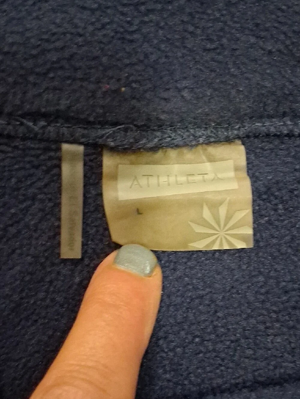 Athleta Fleece Lined Leggings - L - Navy Blue - Drawstring Waist